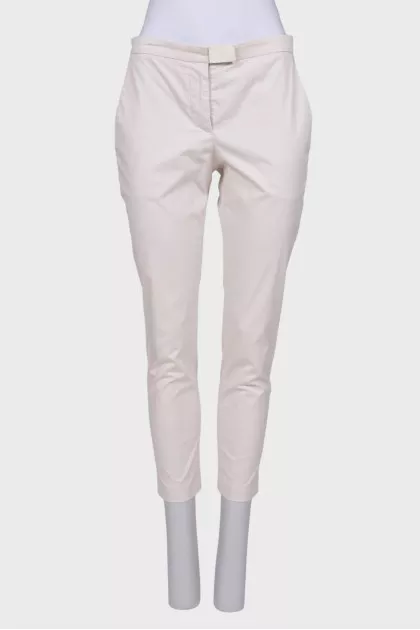 White straight trousers