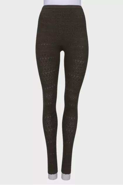Wool fishnet leggings