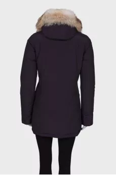 Dark Violet Hooded Down Jacket