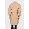 Beige double-breasted trench coat