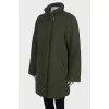 Green down jacket with buttons