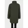 Green down jacket with buttons