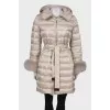 Down jacket with fur cuffs
