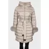 Down jacket with fur cuffs