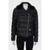 Black jacket with fur collar