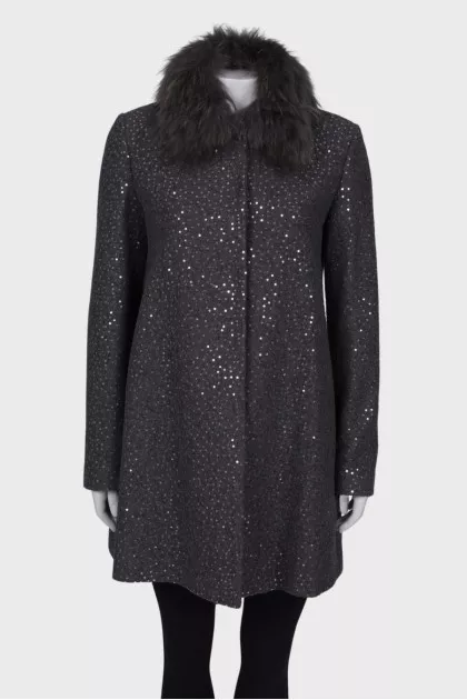 Gray coat with sequins