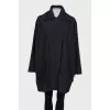 Black and blue oversized raincoat
