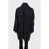 Black and blue oversized raincoat