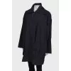 Black and blue oversized raincoat