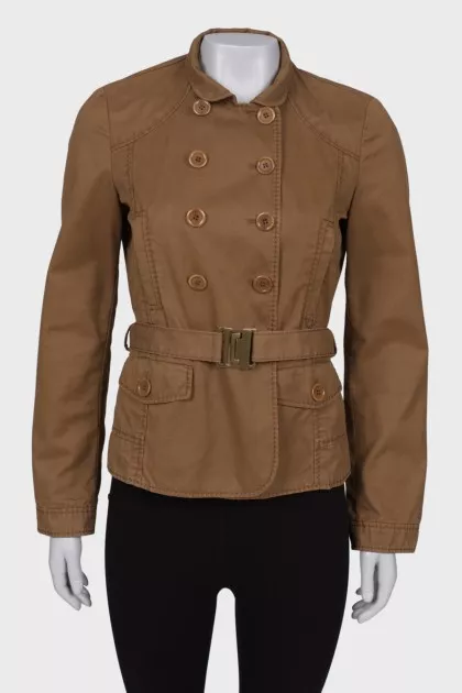 Brown double-breasted jacket