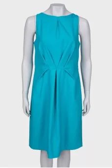 Blue dress with tucks