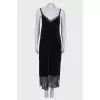 Velor dress with lace