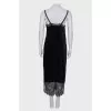 Velor dress with lace