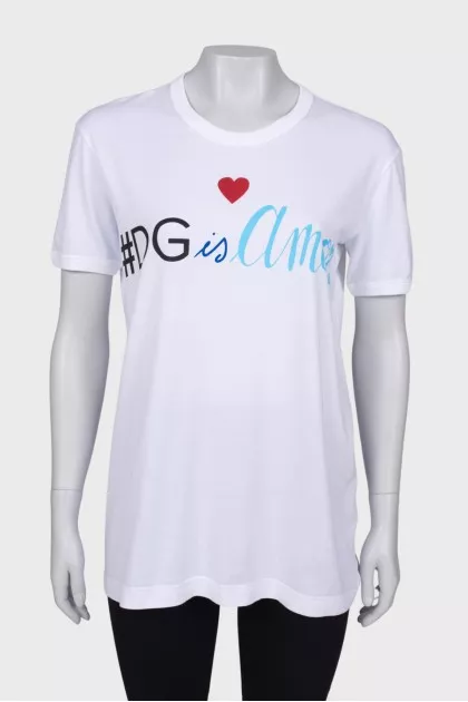 T-shirt with print and logo