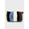 Fur bag with a wide strap