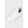 Leather sneakers with suede back panel