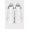 Leather sneakers with suede back panel