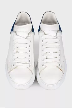 Leather sneakers with suede back panel