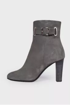 Gray Suede Ankle Boots
