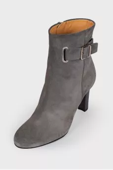 Gray Suede Ankle Boots