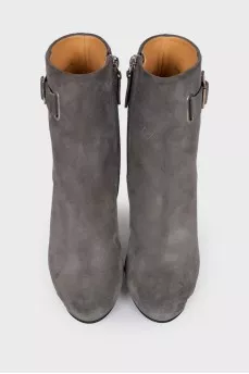 Gray Suede Ankle Boots