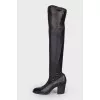 Textile boots with leather toecap