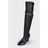 Textile boots with leather toecap