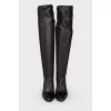 Textile boots with leather toecap