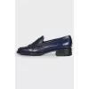 Blue leather loafers