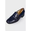 Blue leather loafers