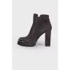 Graphite suede ankle boots