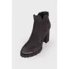 Graphite suede ankle boots