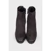 Graphite suede ankle boots