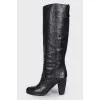 Black leather boots