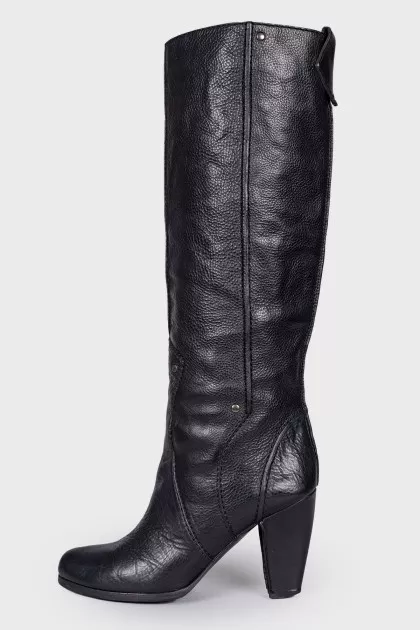 Black leather boots