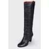 Black leather boots