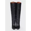 Black leather boots
