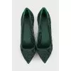 Fishnet green heels 