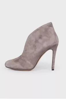 Cutout Front Suede Pumps