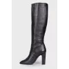Square toecap leather boots