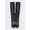 Square toecap leather boots