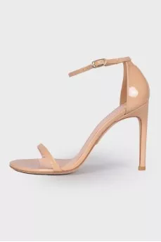 Beige leather sandals