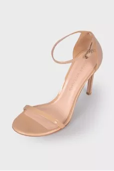 Beige leather sandals