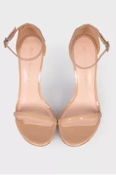 Beige leather sandals