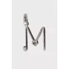 Metal pendant "M" with tag