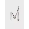 Metal pendant "M" with tag