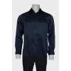 Men's silk blue shirt