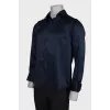 Men's silk blue shirt
