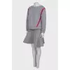 Gray suit with a skirt