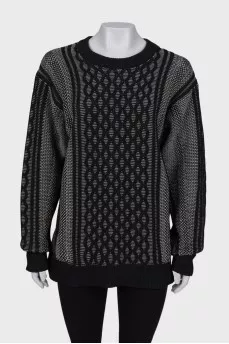 Black and White Knitted Sweater